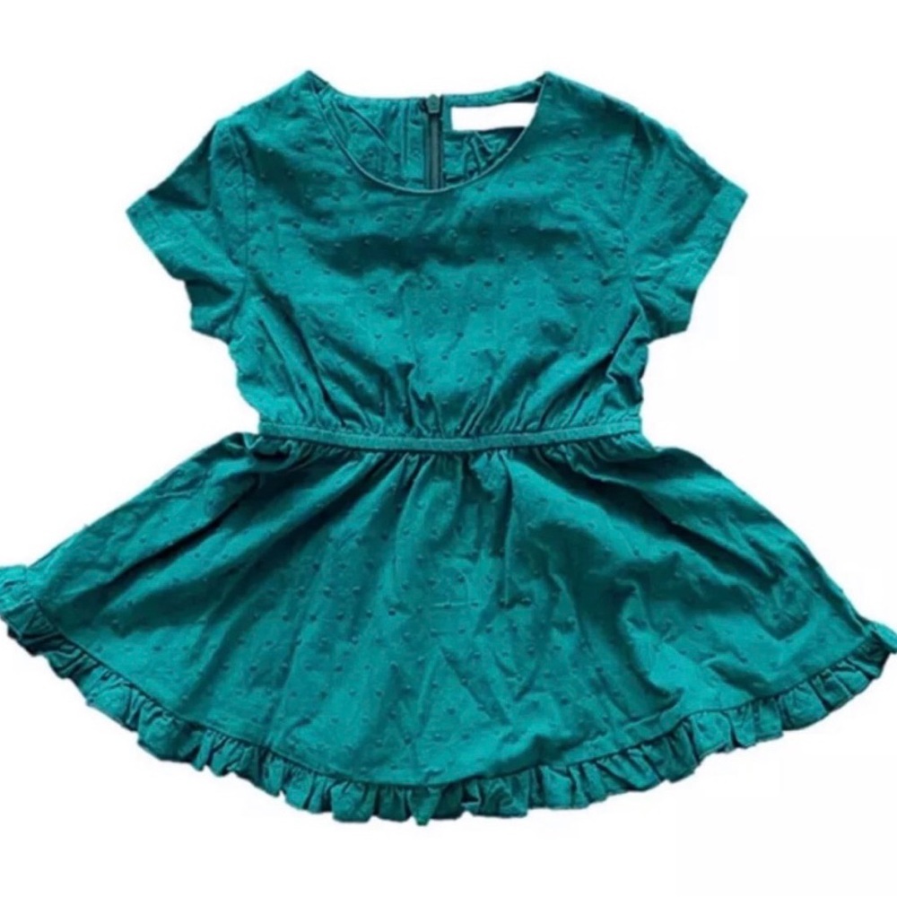 Toddler Girl Ruffle Hem Short Sleeve Dress
